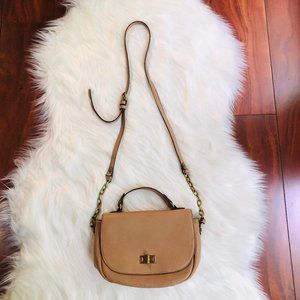 Merona Taupe Mini Flap Metal Chain Crosbody Bag